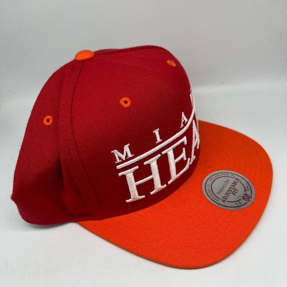 Miami Heat NBA Red Mitchell & Ness Hat Snapback Cap Men - Picture 3 of 7